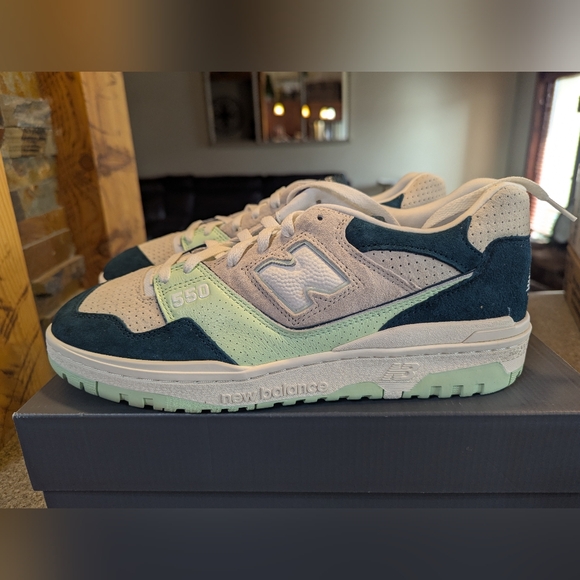 New Balance Other - New Balance Men's 550 Suede Sneakers in Mint, Navy & Cream